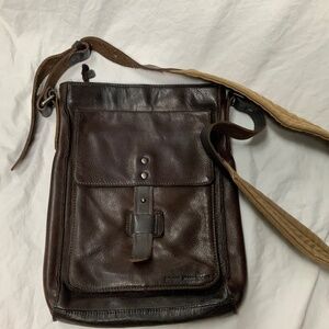 Small Brown Leather Crossbody Messenger Bag Rocha John Rocha